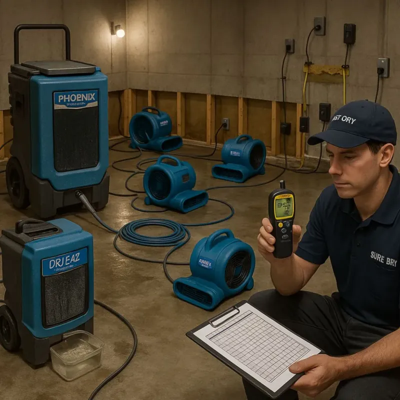 Structural Drying and Dehumidification process in Reynoldsville, PA